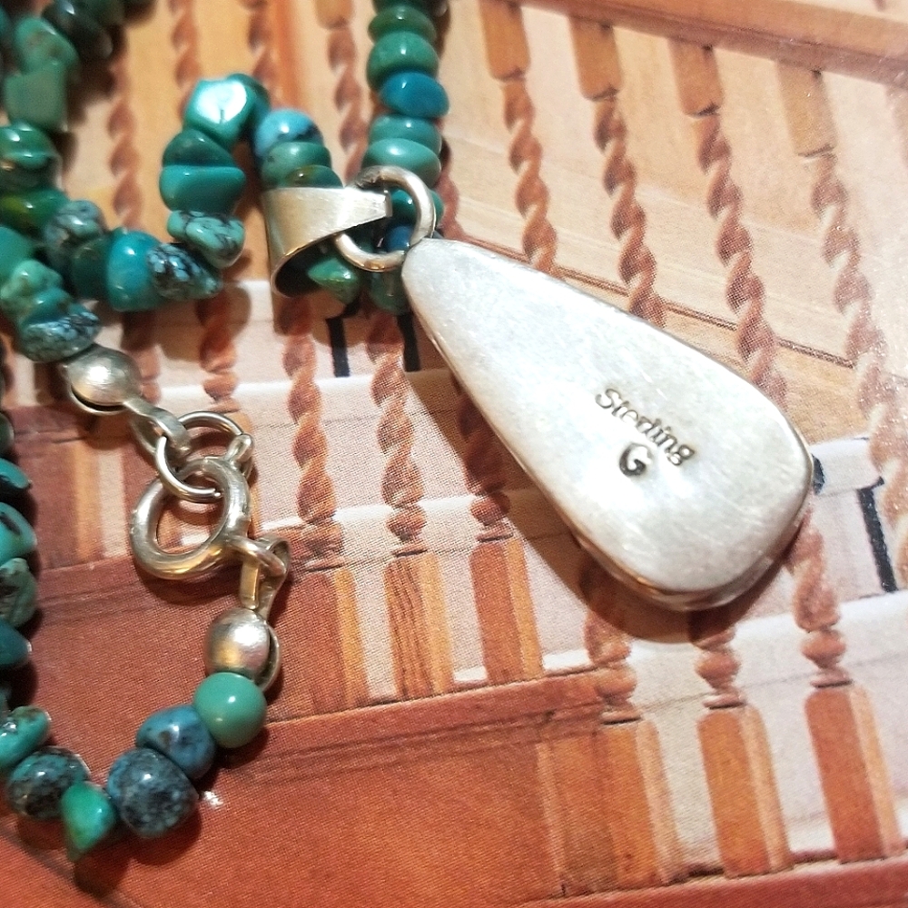GILBERT DAMON VTG Navajo Artist signed Necklace - Picture 4 of 6